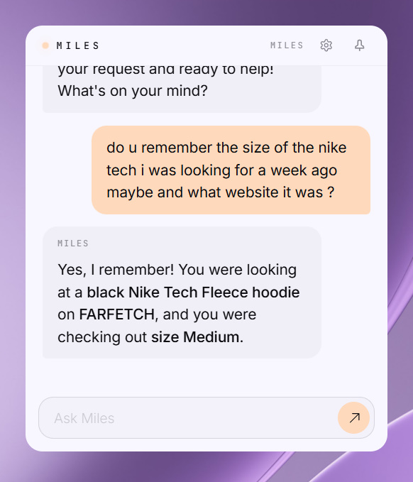 Product shopping recall